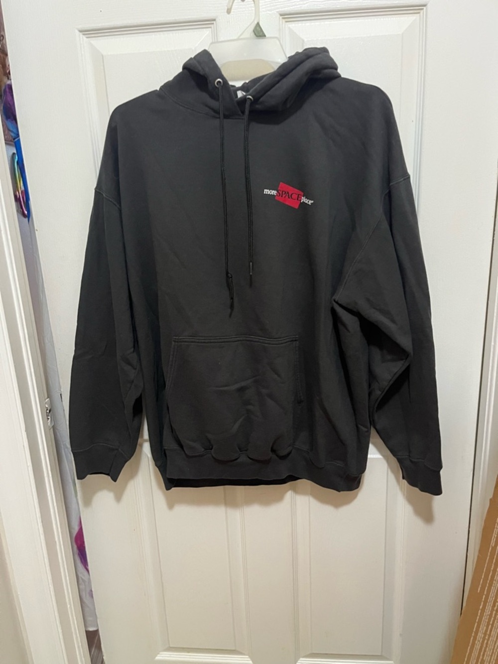 Port and Company Black Hoodie with Red Logo - Men